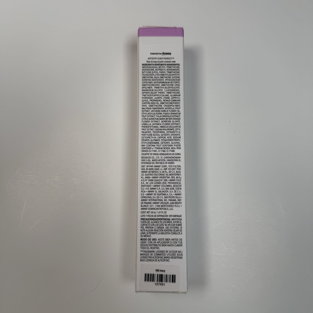 Amway Artistry Ever Perfect Longwearing Foundation 103 Ivory Makeup - Picture 2 of 4